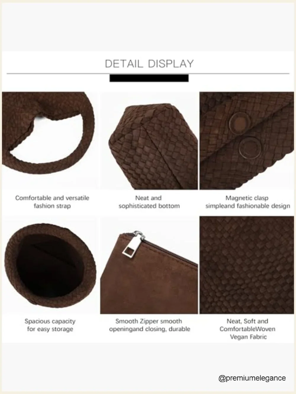 Vegan Leather Hobo Bag Top Handle Shoulder Tote Laptop
